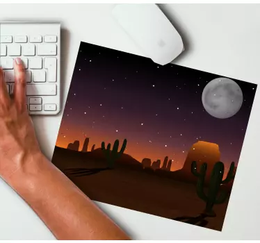 Mousepad weltkarte wüsten-nacht-himmel - TenStickers