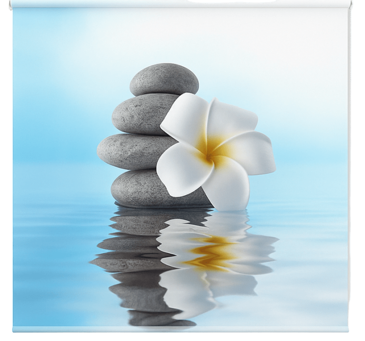 Rollo Fenster Badezimmer zen durchscheinend blau - TenStickers