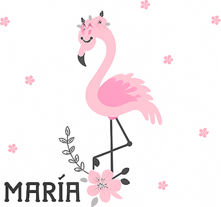 Rollo Fenster Kinderzimmer rosa flamenco mit namen - TenStickers