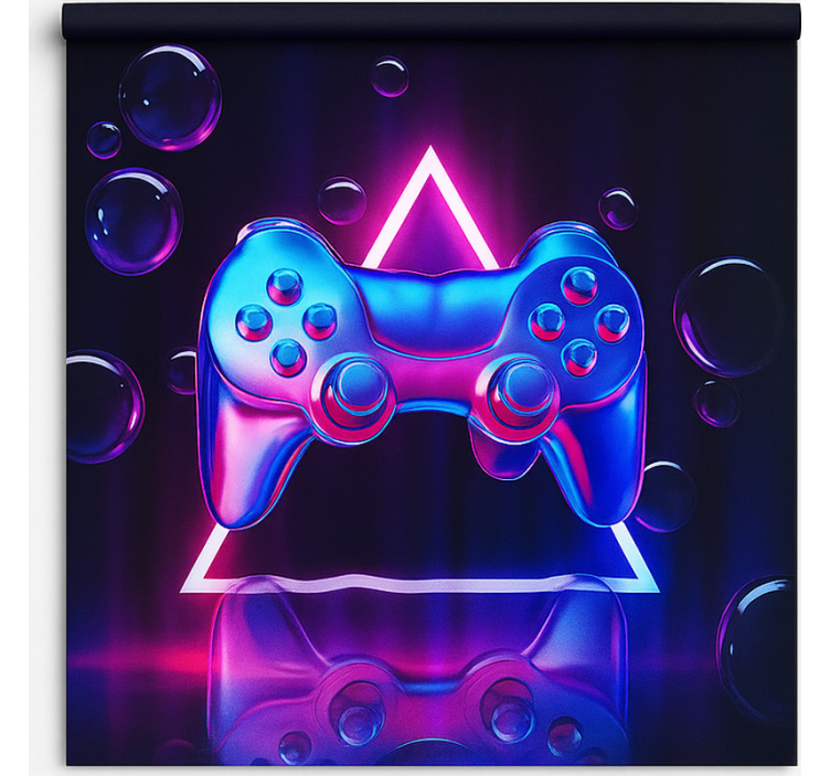 Rollo Fenster Gamer chrom-neon-blasen-controller - TenStickers