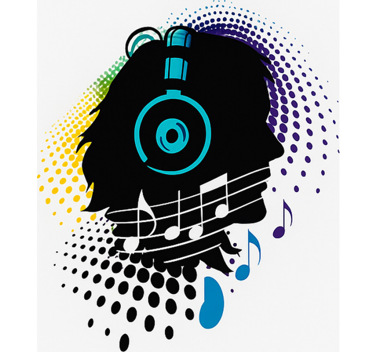 Rollo Fenster Jugenzimmer musikkopf - TenStickers