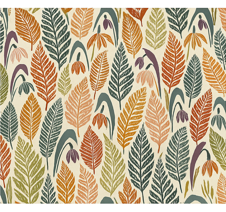 Rollo fenster skandinavisch mit mehrfarbigen schneeglöckchen - TenStickers