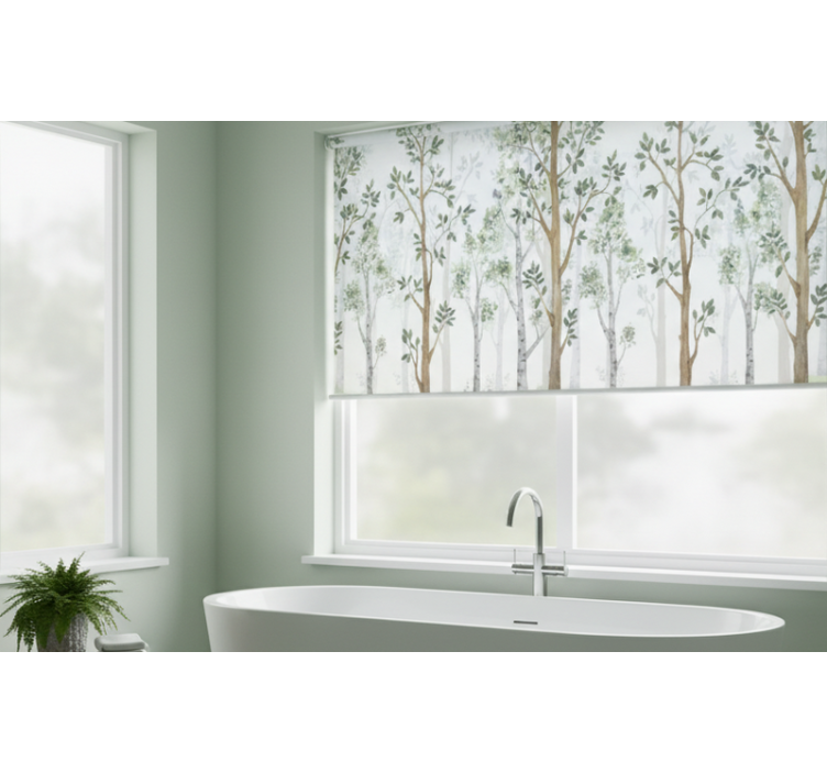 Rollo fenster bäume minimalistisches botanisches design - TenStickers