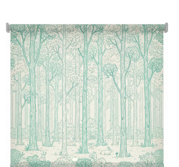 Rollo fenster bäume mint waldskizze - TenStickers