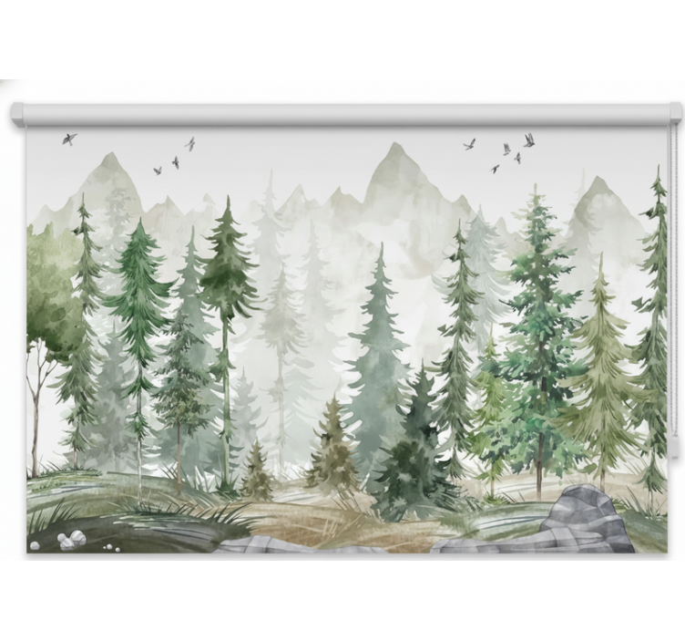 Rollo fenster bäume nordic kiefer minimal - TenStickers