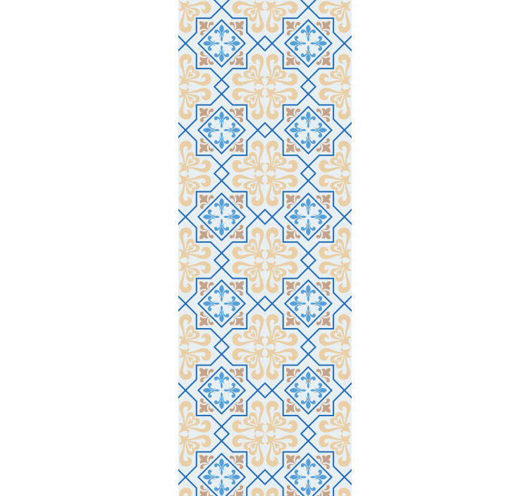 Küchenfenster rollo mit portugiesischem fliesenmuster in blau - TenStickers