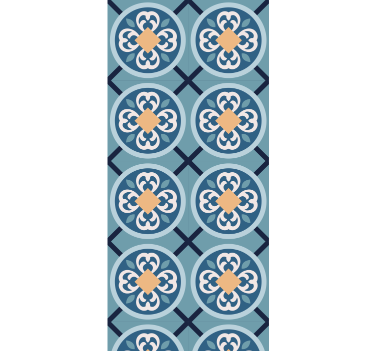 Küchenfenster rollo in meerblauer portugiesischer fliese - TenStickers