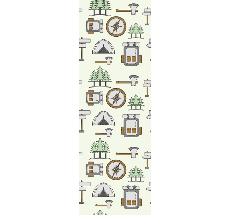 Rollo fenster kinderzimmer camping tasche schüssel kompass - TenStickers