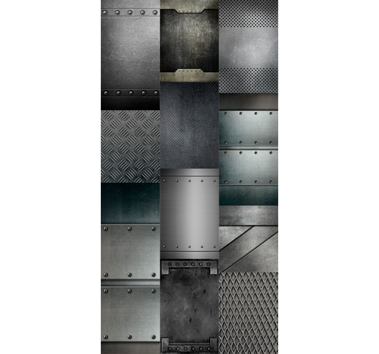 Rollo fenster home office metall schwarz blockmuster - TenStickers