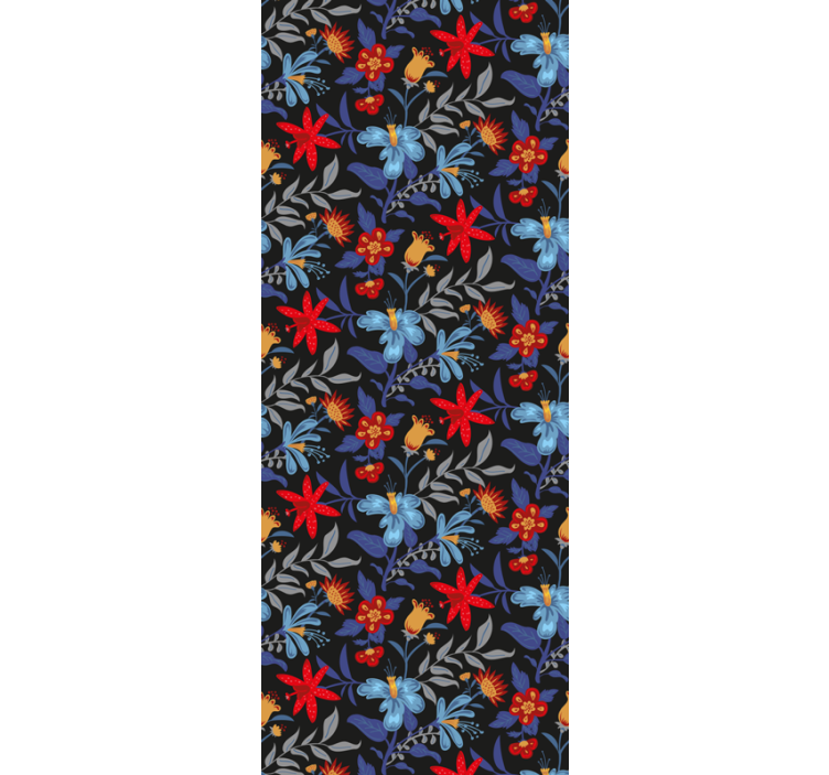 Rollo fenster home office blumenmuster 'tricot' schwarz - TenStickers
