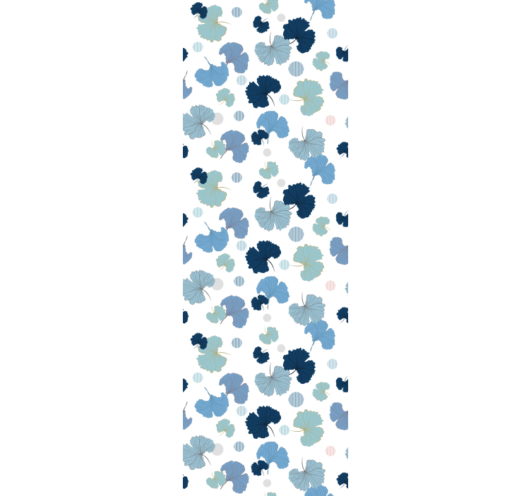 Rollo fenster home office blaues ginkgo blatt - TenStickers