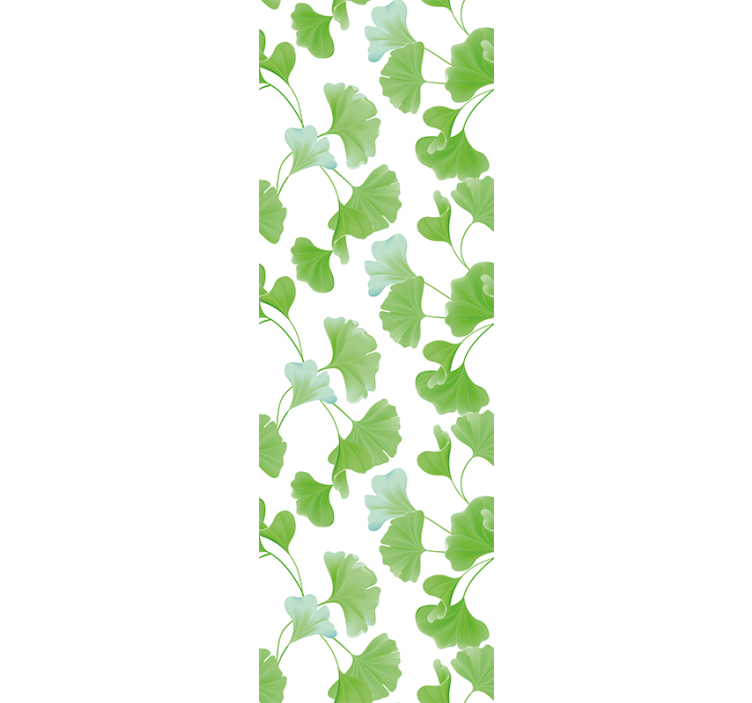 Rollo fenster home office mit grünen ginkgo-blättern - TenStickers