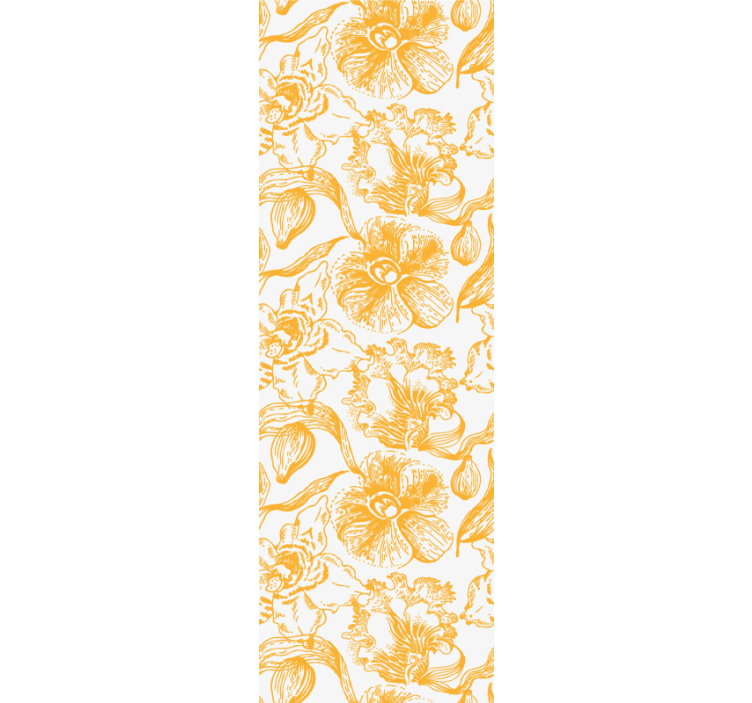 Rollo fenster home office mit gelbem orchideenmuster - TenStickers