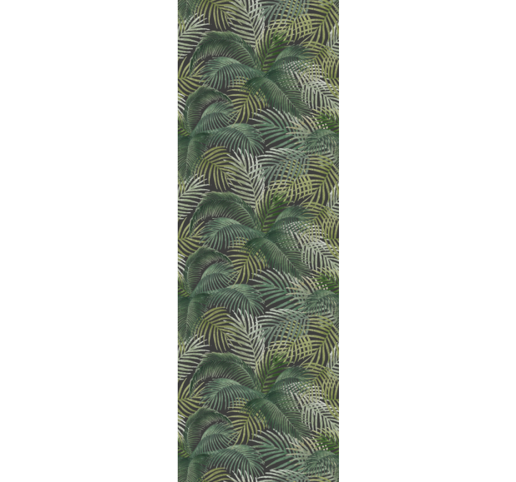 Rollo fenster home office mit grünen palmenblättern - TenStickers