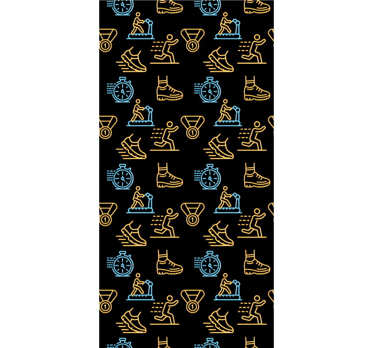 Rollo fenster jugendzimmer mit neonfarbigen icons - TenStickers