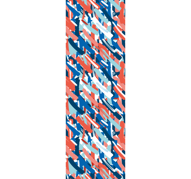 Rollo fenster jugendzimmer rot blau weiße pinselstriche - TenStickers