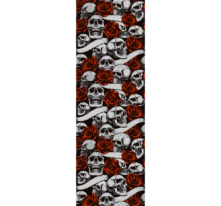 Rollo fenster jugendzimmer totenköpfe und rosen - TenStickers