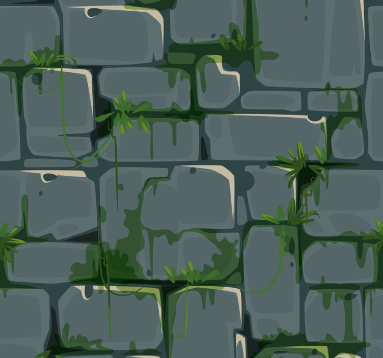 Rollo fenster jugendzimmer grüner ziegel blattakzent - TenStickers