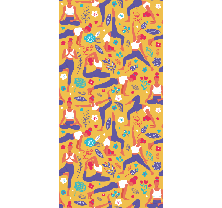 Fenster rollo modern mit handgezeichneten yoga-motiven - TenStickers