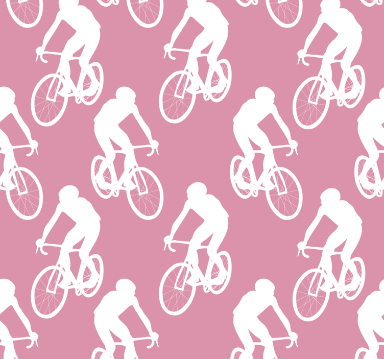 Rollo fenster rosa mit weißem fahrrad-muster - TenStickers