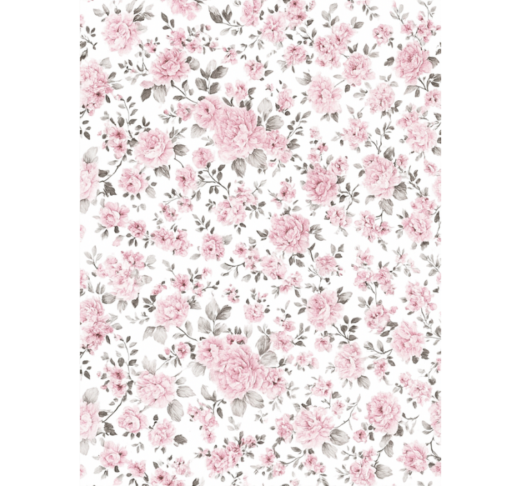 Rollo fenster rosa mit alten retro-blumen - TenStickers