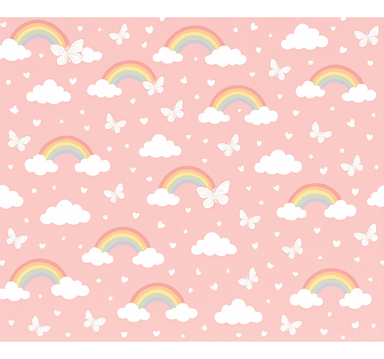 Rollo fenster rosa mit pinkem regenbogen design - TenStickers