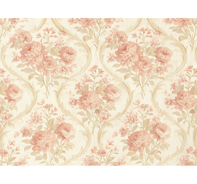 Rollo fenster rosa mit vintage gewaschenem blumenmuster - TenStickers