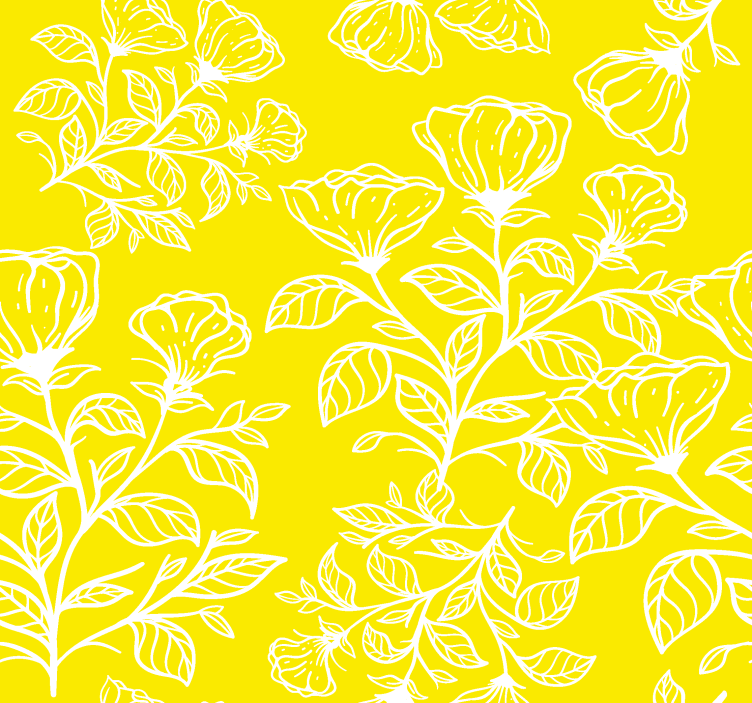 Rollo fenster gelb mit blumenmuster - TenStickers