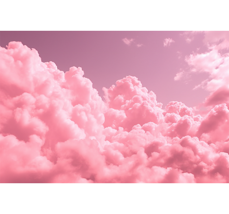 Rollo fenster rosa mit pinken flauschigen wolken - TenStickers