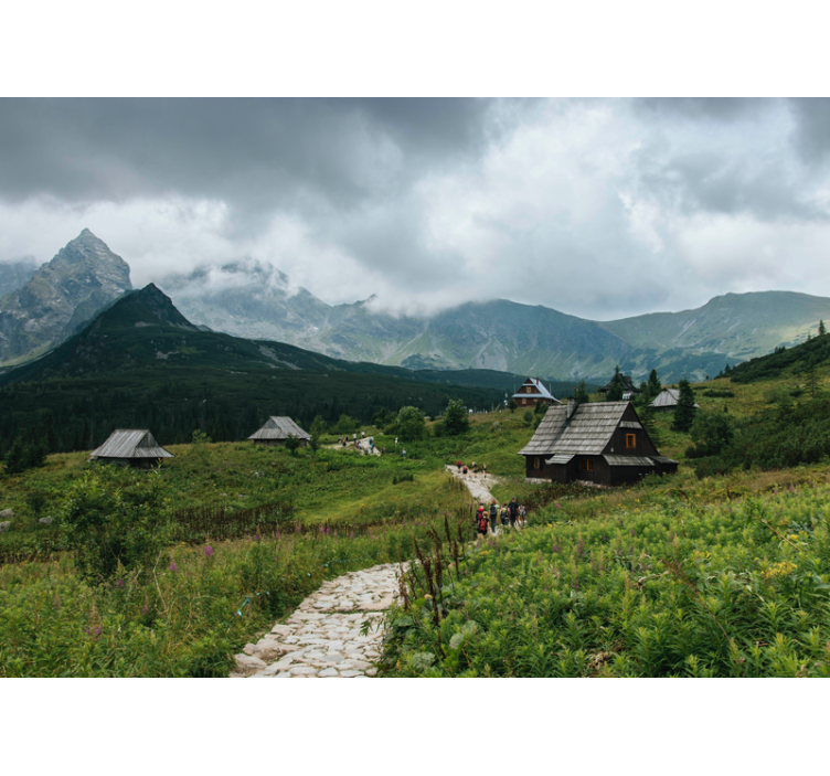 Rollo fenster grün für holzhäuser in den tatra-bergen - TenStickers