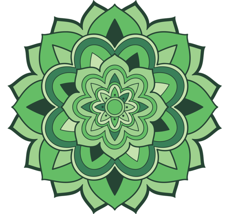 Rollo fenster grün mit grünem mandala - TenStickers