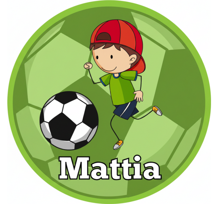 Rollo fenster grün im fußballdesign mit namen - TenStickers