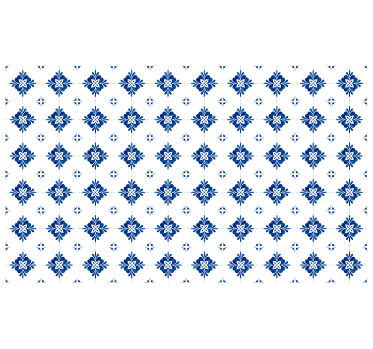 Rollo fenster schlafzimmer vintage blaue fliesen - TenStickers