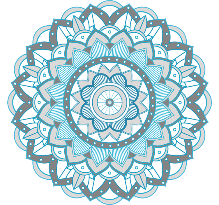 Rollo fenster schlafzimmer im blauen mandala-design - TenStickers