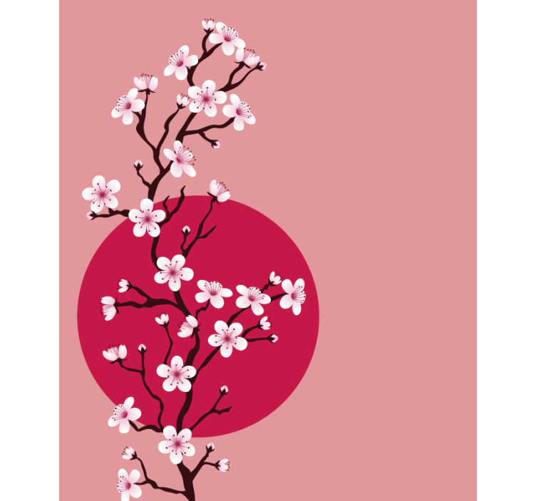 Rollo Fenster Blumen und Pflanzen sakura-blütenstiel - TenStickers