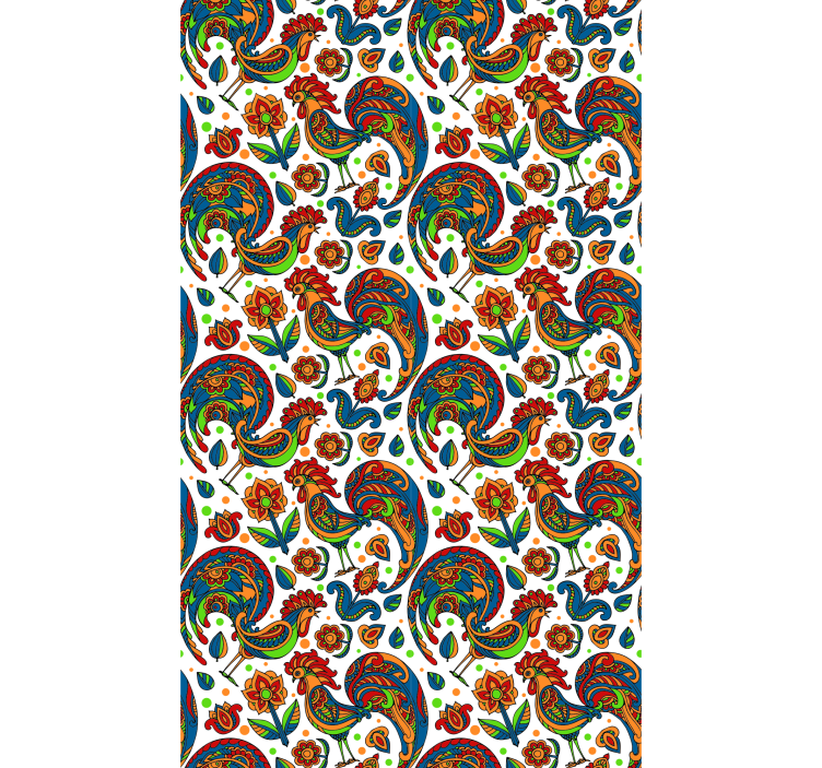 Rollo Fenster mit Tieren bunte hähne - TenStickers