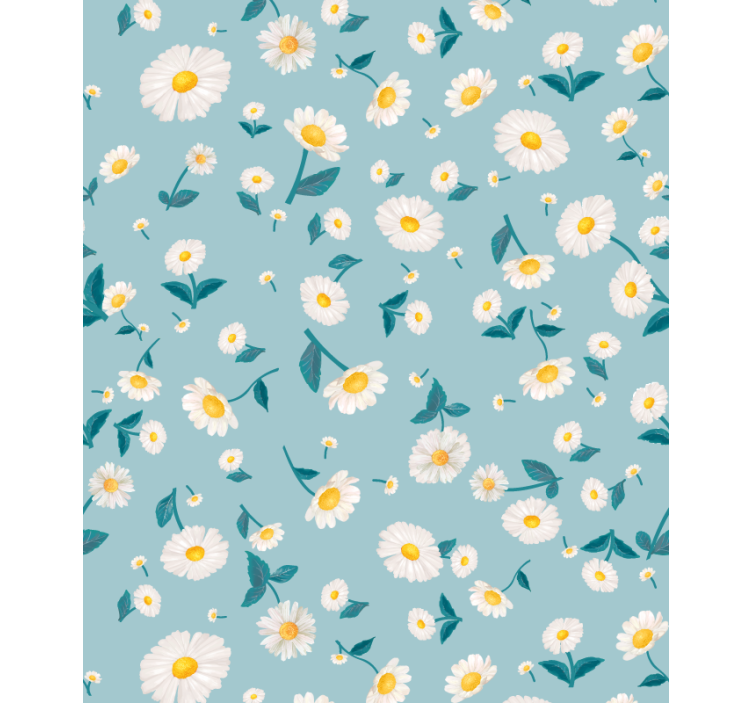 Rollo fenster blumen und pflanzen mit gänseblümchen blau - TenStickers