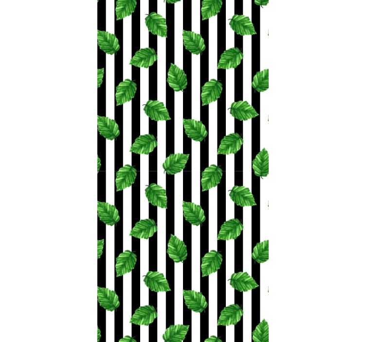 Rollo fenster blumen und pflanzen mit blattstreifenmuster - TenStickers