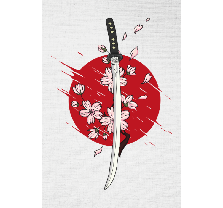 Rollo Fenster Zeichnungen samurai-schwertblüten - TenStickers