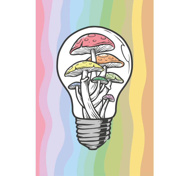 Rollo Fenster Blumen und Pflanzen pilz glühbirne kunst - TenStickers
