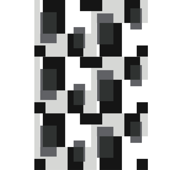 Wohnzimmer Rollos Schwarze und weiße farbblöcke - TenStickers