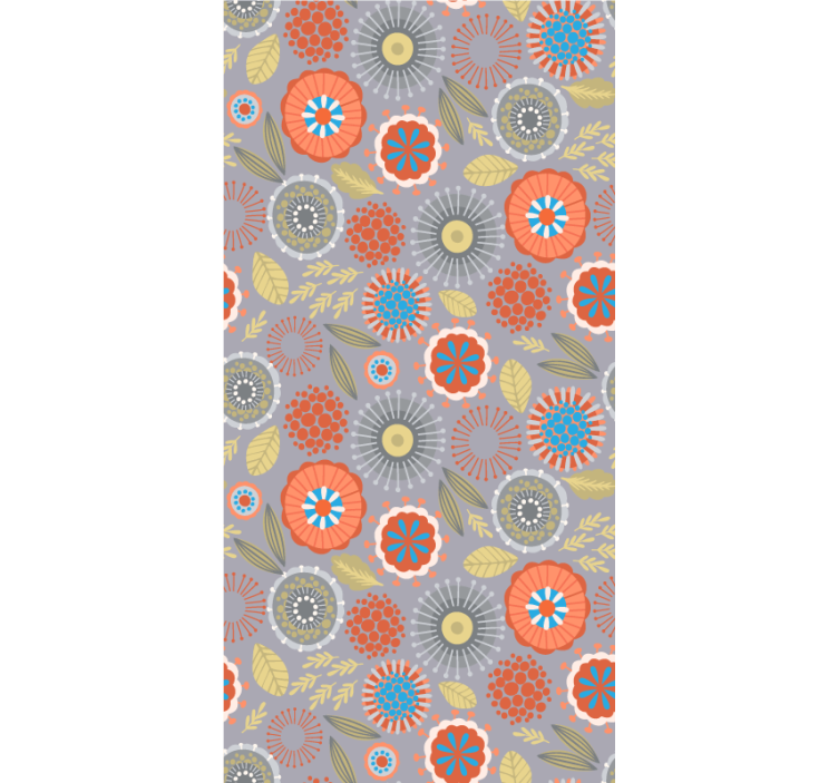 Rollo fenster blumen und pflanzen mit buntem blumenmuster - TenStickers