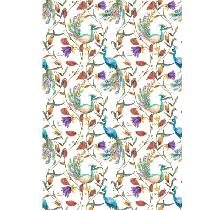 Rollo fenster blumen und pflanzen eleganter pfau floral - TenStickers