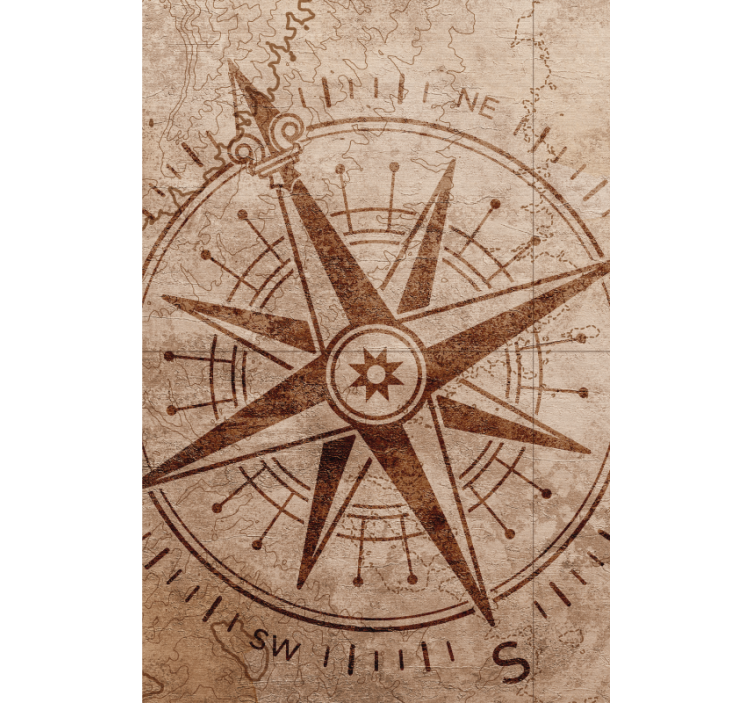 Rollo Fenster Weltkarte vintage-kompass-design - TenStickers