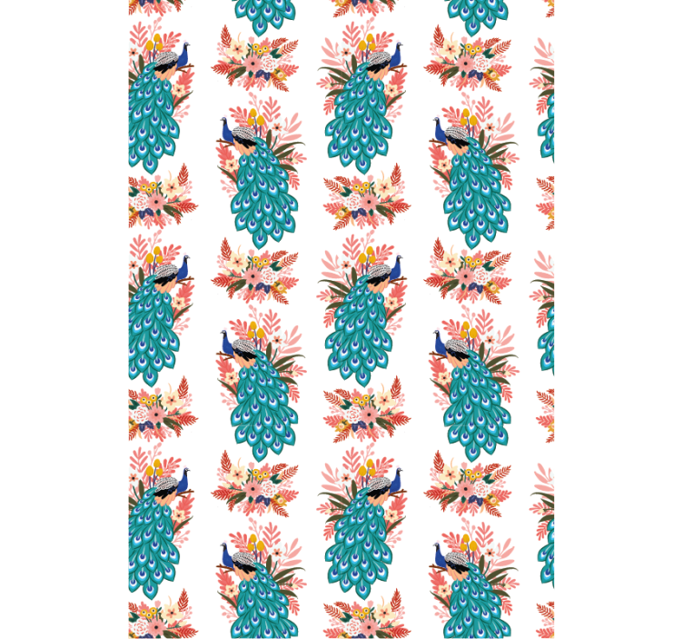 Rollo fenster blumen und pflanzen pfauen zwischen blüten - TenStickers