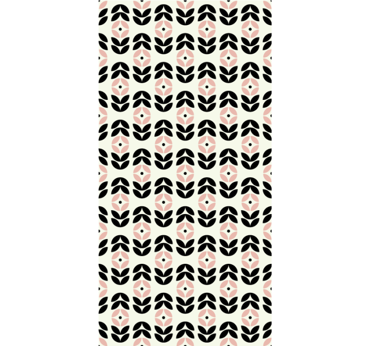 Rollo Fenster Blumen geometrische wiederholung beige - TenStickers