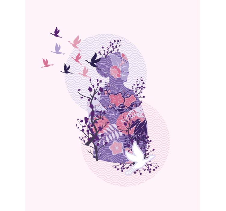 Rollo Fenster Blumen und Pflanzen florale silhouettenkunst - TenStickers