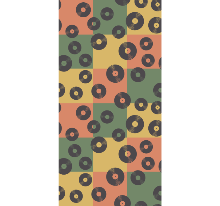 Rollo Fenster Vintagedesign retro-schallplatten - TenStickers