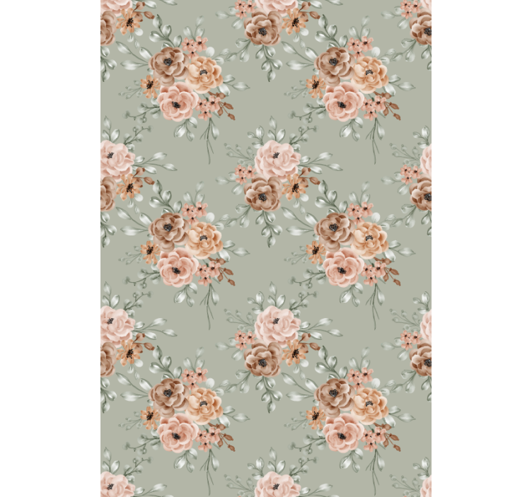 Rollo Fenster Blumen schönes beiges arrangement - TenStickers