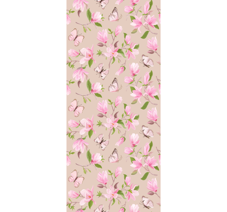 Rollo fenster blumen und pflanzen mit zarten schmetterlingen - TenStickers